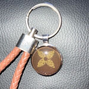Keychain with Authentic Upcycled Louis Vuitton custom made pendant